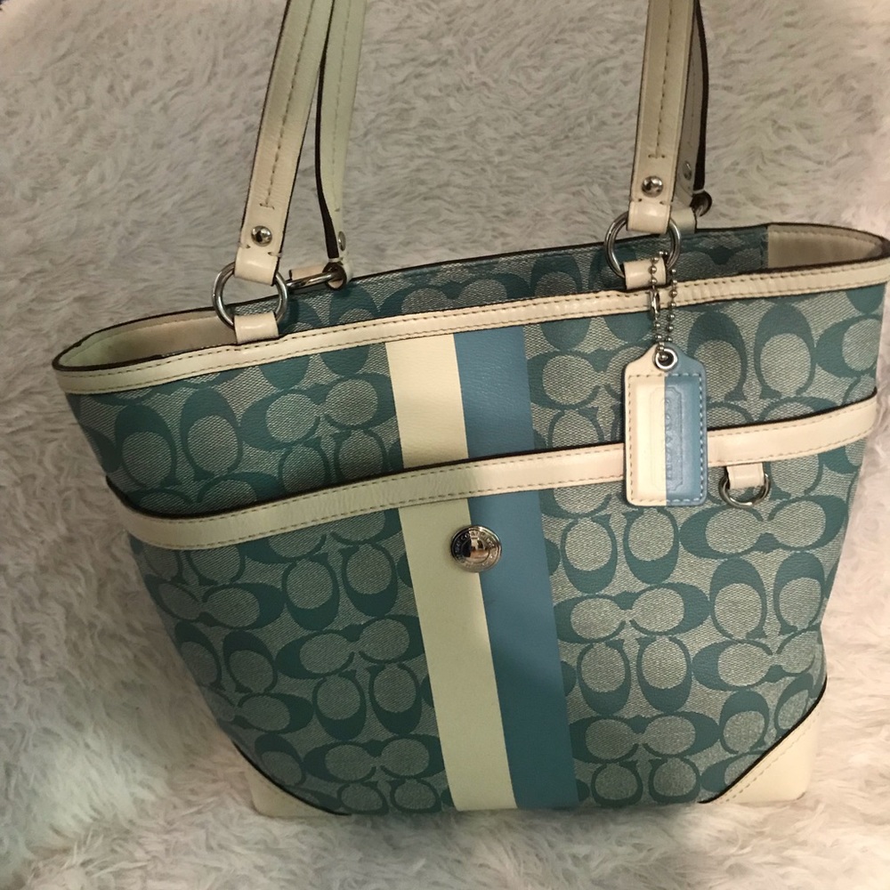 Blue coach signature purse